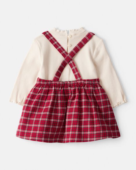 Conjunto De 2 Piezas Con Vestido A Cuadros Navideño Carter's