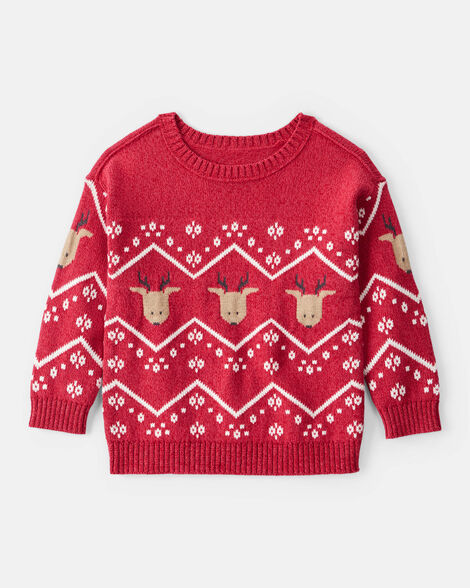 Suéter navideño con estampado de renos Carter's