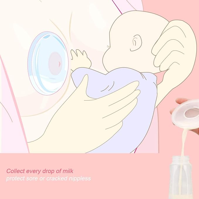 Conchas recolectoras para madres lactantes, sin BPA y reutilizables (paquete de 2)