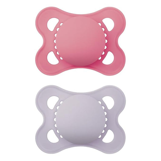 Chupete MAM Matte Original, 0-6 meses (paquete de 2) rosado/morado