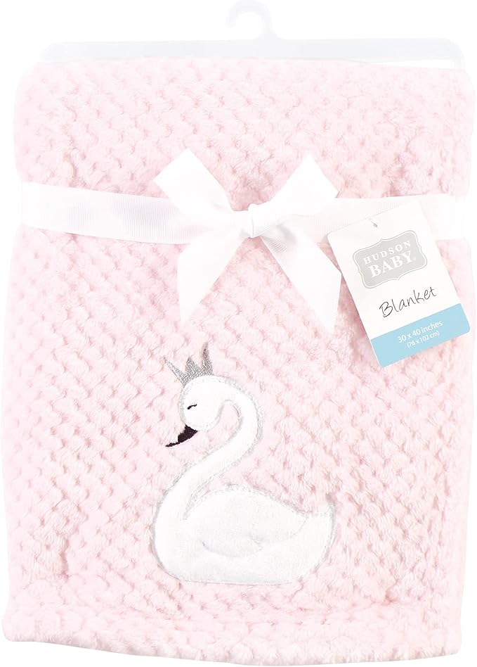 Colcha de felpa Hudson Baby para bebé, diseño de cisne