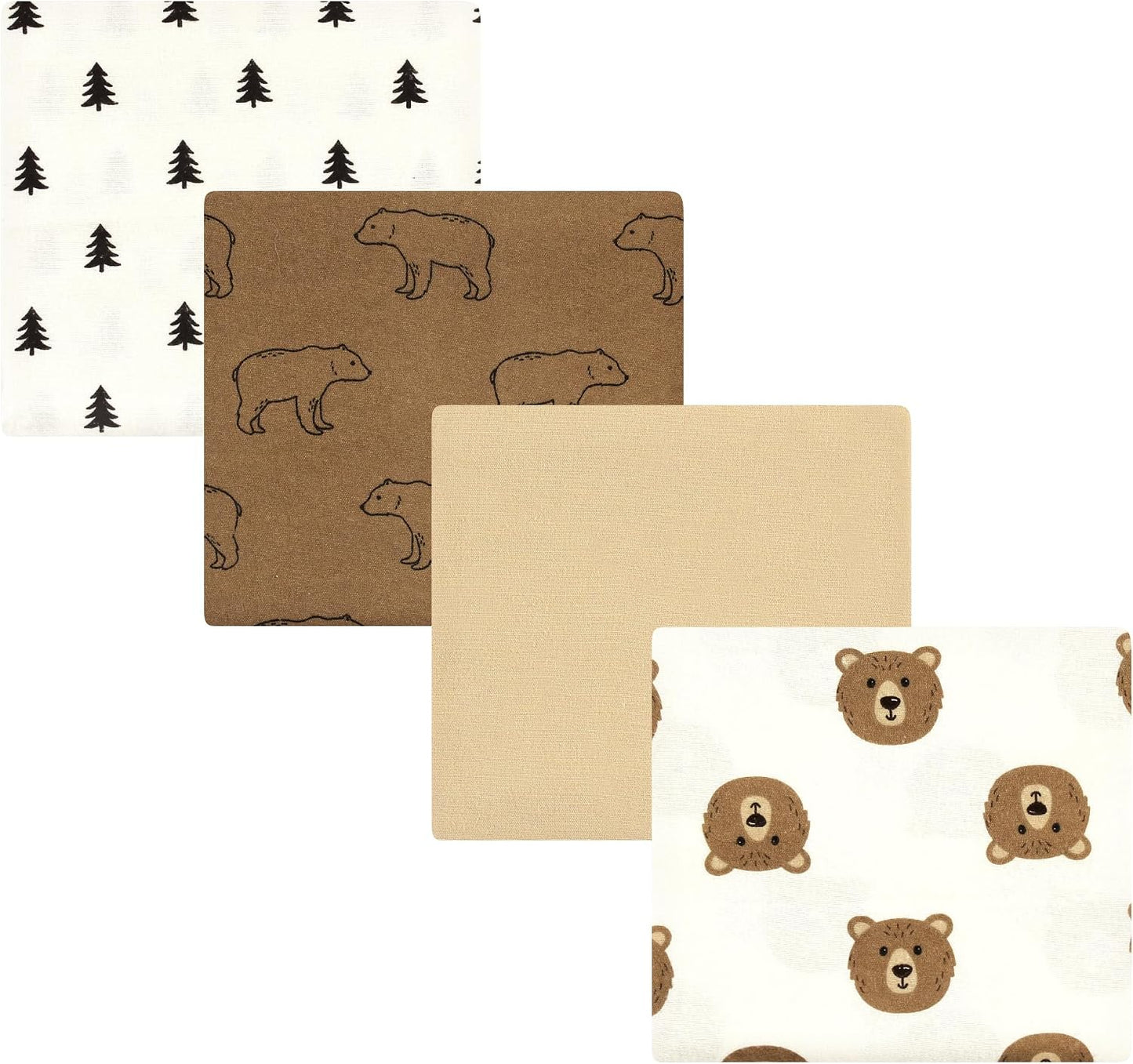 Hudson Baby - Mantas Unisex de Franela de algodón para bebé, Oso café, Talla única