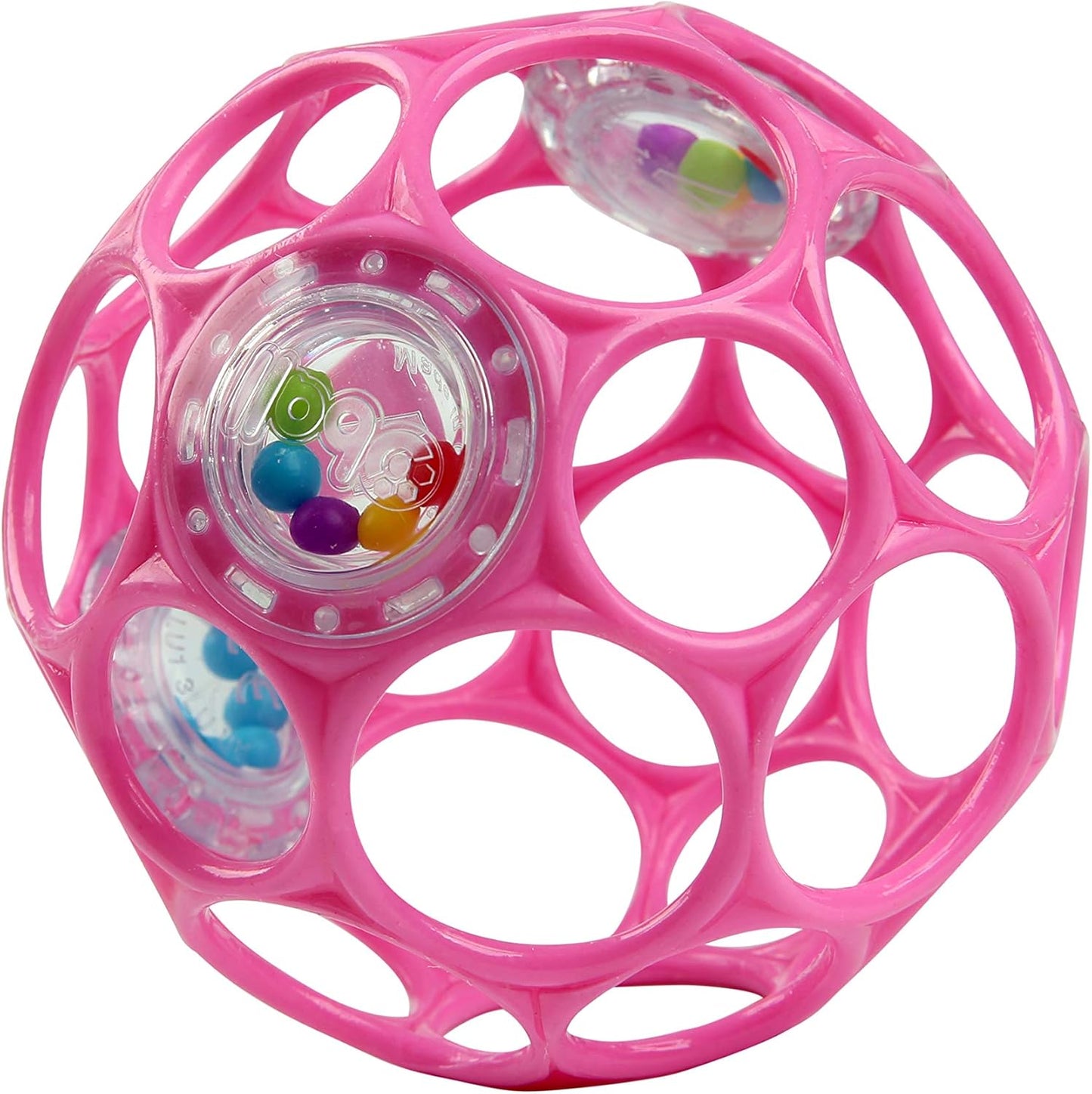 Bright Starts Oball Rattle - Juguete de agarre fácil, color rosa