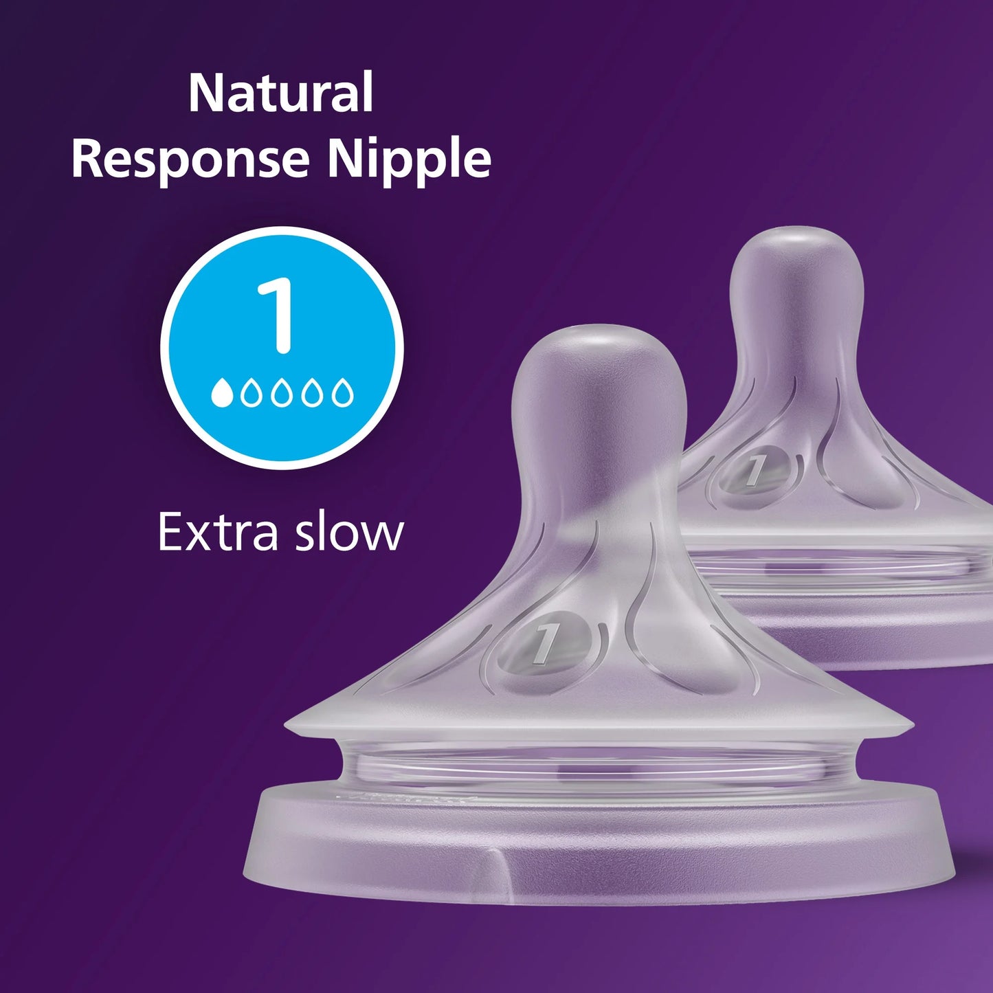 Mamaderas Philips Avent Natural Response, flujo extra lento (Flujo 1), paquete de 2