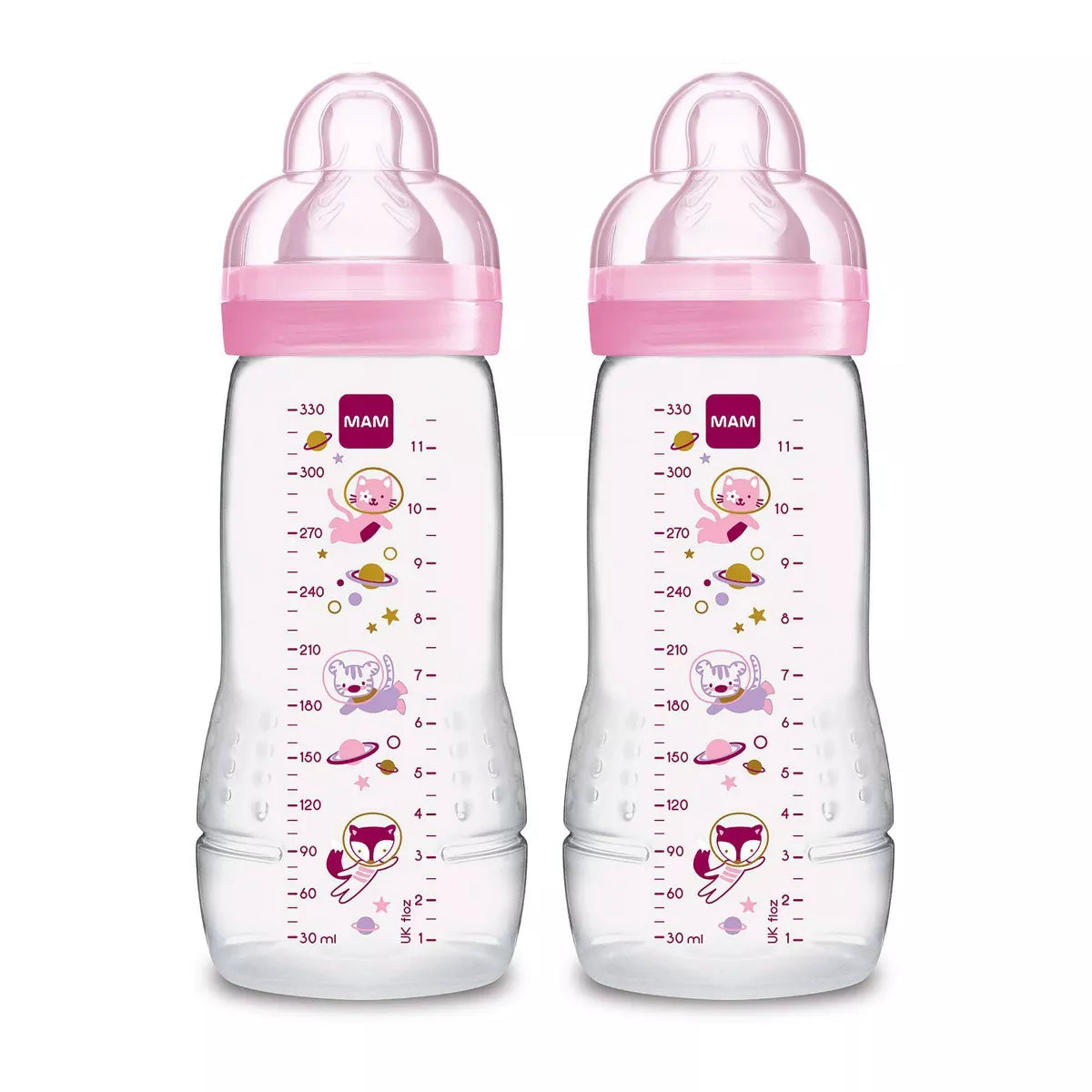 Biberones MAM Easy Active de 11 onzas, rosado