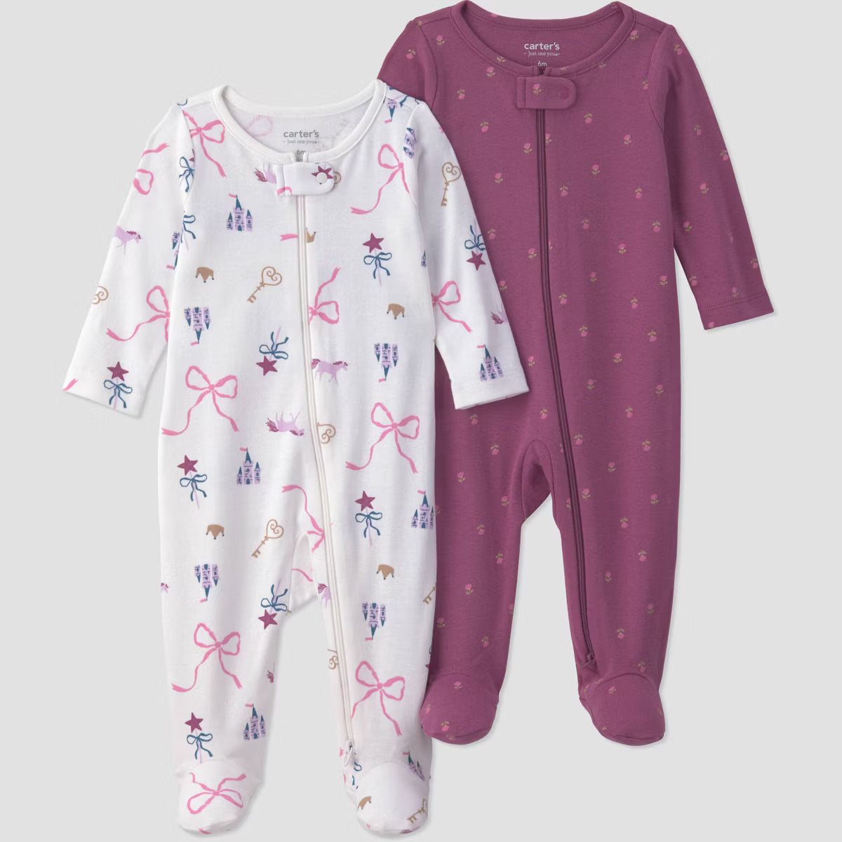 Conjunto de 2 Pijamas Carter's - lazos, morada