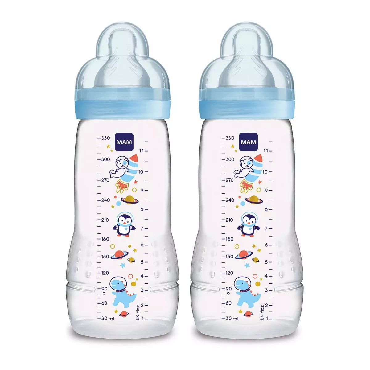 Biberones MAM Easy Active de 11 oz, Azul