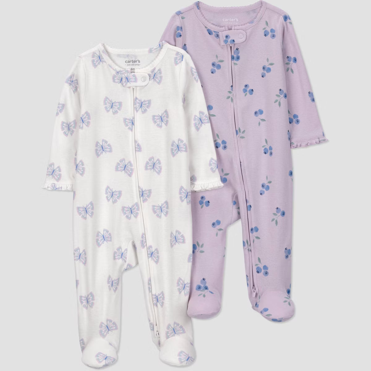 Conjunto de 2 Pijamas Carter's - Morado, mariposas
