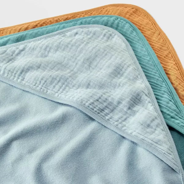 Toalla de muselina con capucha para bebé (paquete de 3) - Cloud Island