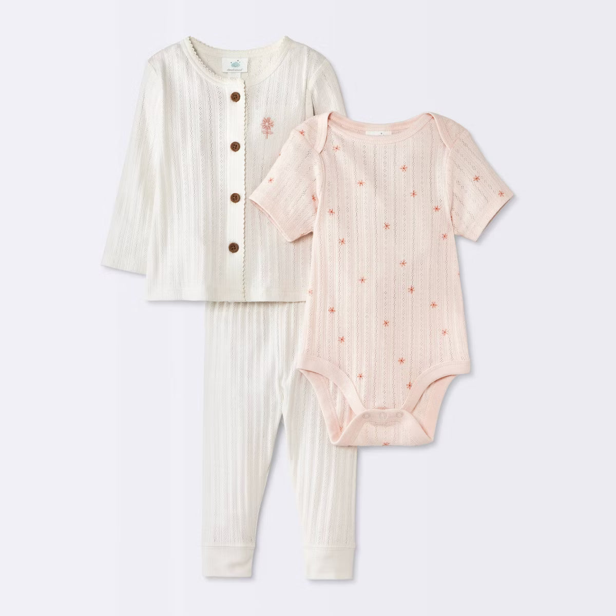 Conjunto de 3 piezas para bebé niña Cloud Island