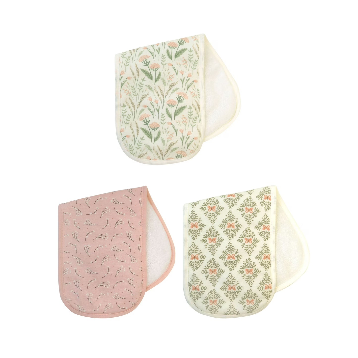 Paquete de 3 paños para eructo para bebés Neat Solutions, Floral