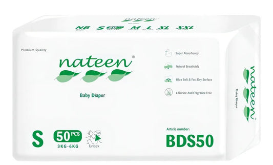 Pañales Desechables Biodegradables Nateen Talla S, 5O Und