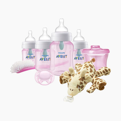 Set de regalo para recién nacidos Biberón anticólicos Philips Avent, rosado