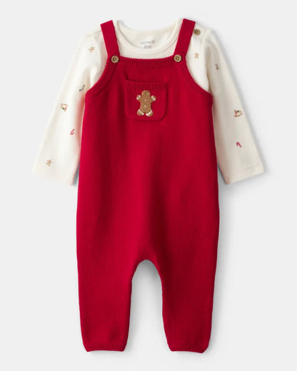 Conjunto De 2 Piezas Con Overol De Jengibre Navideño Carter's