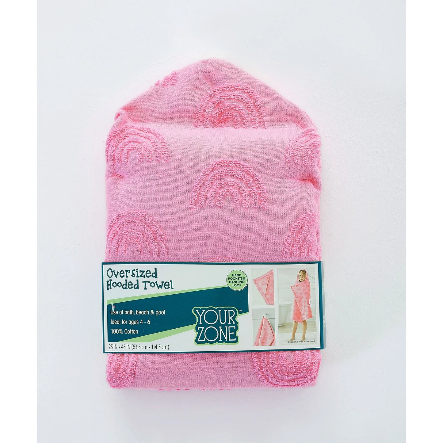 Toalla con capucha de arcoiris para niña de Your Zone Kids