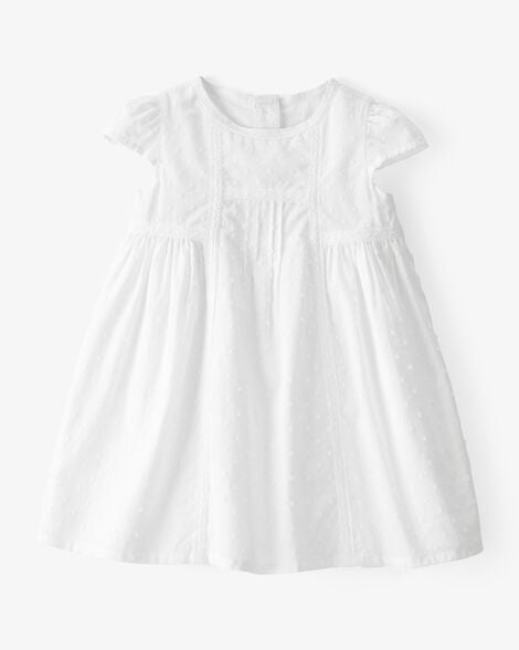 OshKosh B'gosh Vestido babydoll texturizado para niña - Blanco