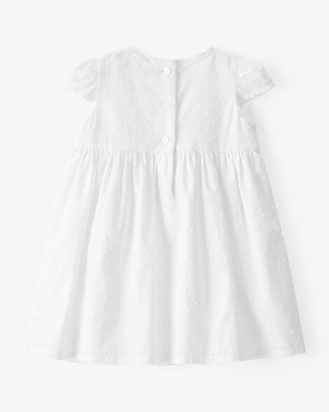 OshKosh B'gosh Vestido babydoll texturizado para niña - Blanco