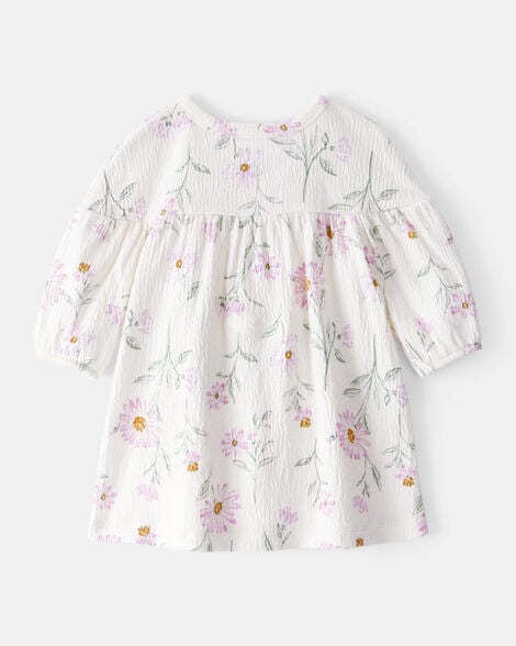 Carter's Vestido de gasa floral para niña - Blanco