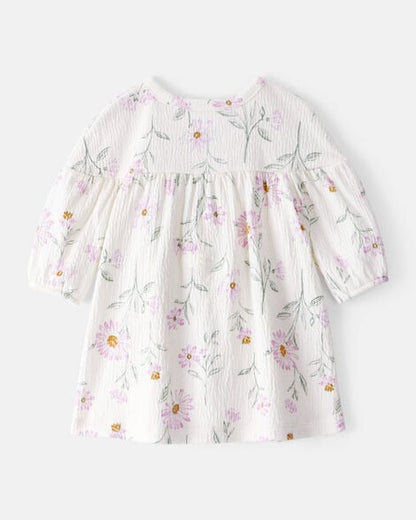 Carter's Vestido de gasa floral para niña - Blanco