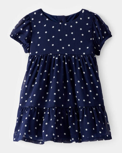 OshKosh B'gosh Vestido con lunares y manga corta para bebé - Azul marino