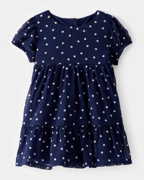 OshKosh B'gosh Vestido con lunares y manga corta para bebé - Azul marino