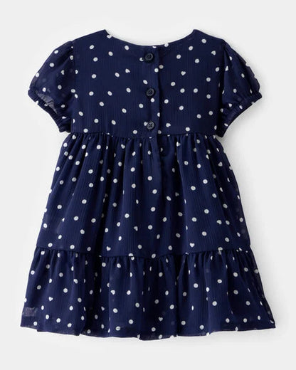 OshKosh B'gosh Vestido con lunares y manga corta para bebé - Azul marino