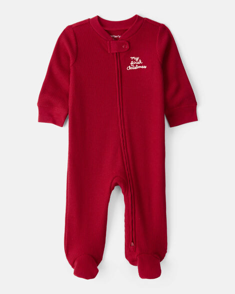 Pijama Navideña de algodón roja para bebés