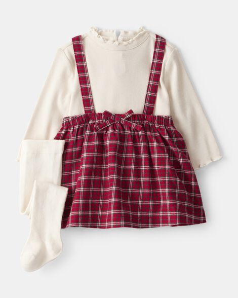 Conjunto De 2 Piezas Con Vestido A Cuadros Navideño Carter's