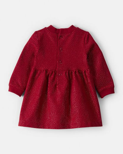 Conjunto de vestido rojo con medias Carter's
