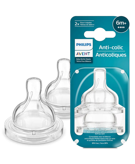 Mamaderas anticólicos Philips Avent -  Flujo 4, paquete de 2
