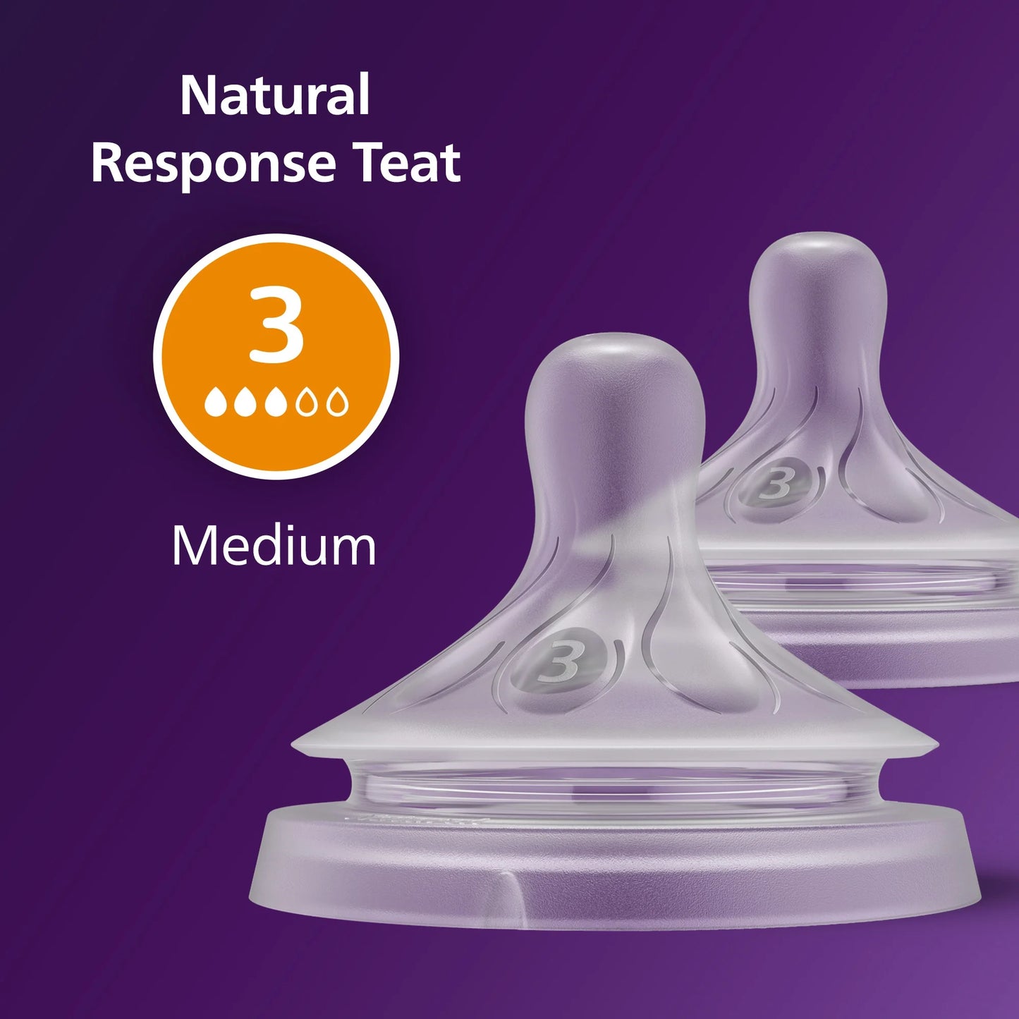 Mamaderas Philips AVENT Natural de flujo medio (paquete de 2)