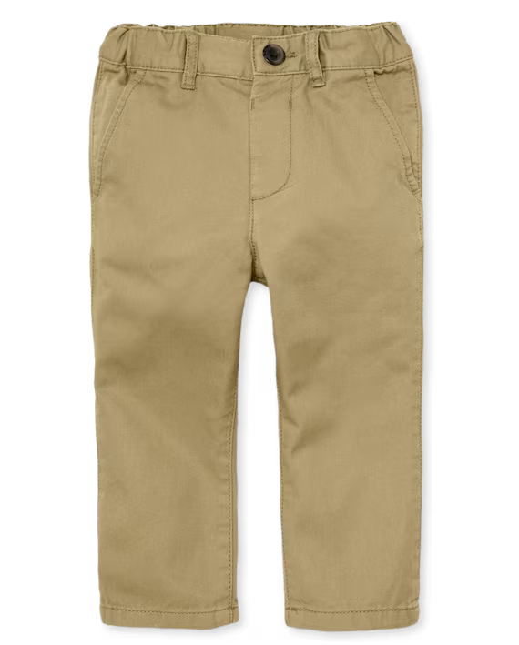 Pantalones chinos rectos elásticos beige - The Children’s Place
