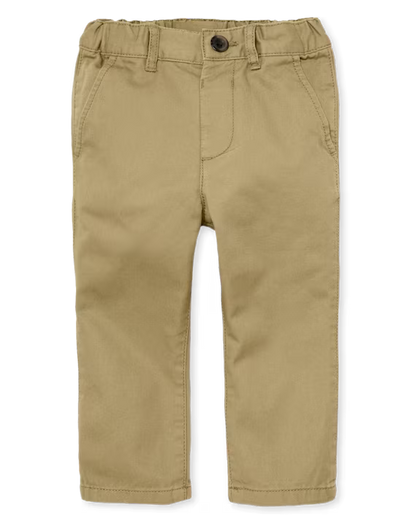 Pantalones chinos rectos elásticos beige - The Children’s Place