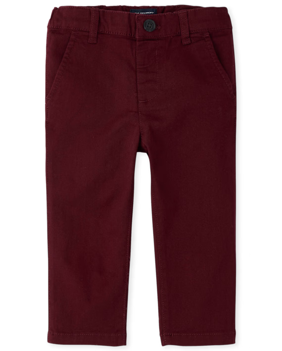 Pantalones chinos rectos elásticos rojo - The Children’s Place