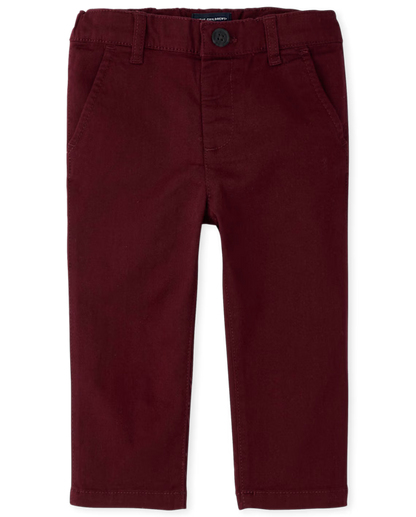 Pantalones chinos rectos elásticos rojo - The Children’s Place