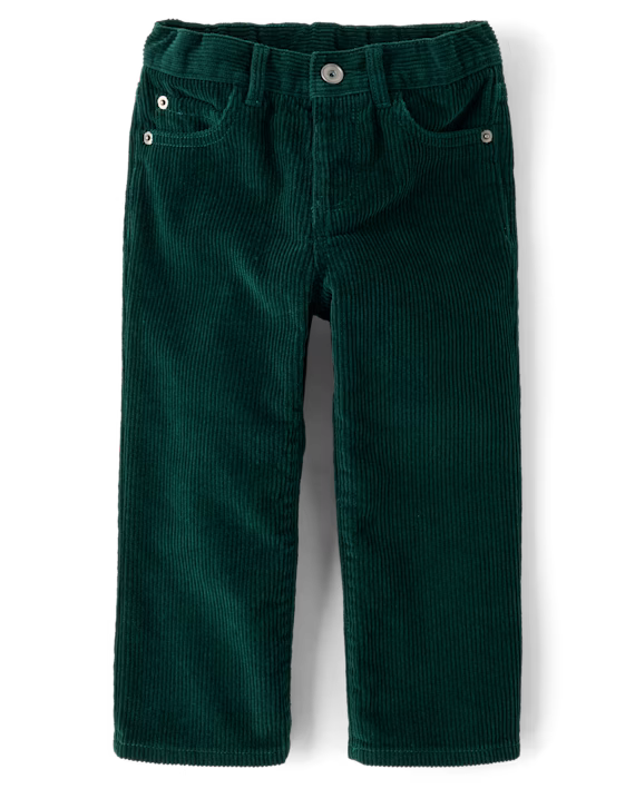 Pantalones rectos de corduroy verde - The Children’s Place