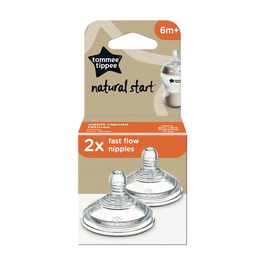 Mamaderas Tommee Tippee Natural Start, flujo rápido, a partir de los 6 meses, paquete de 2
