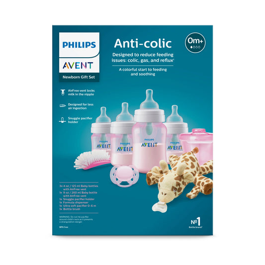 Set de regalo para recién nacidos Biberón anticólicos Philips Avent, rosado