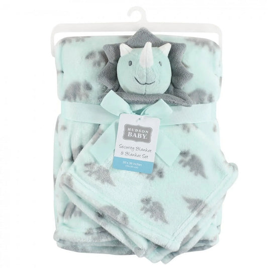 Manta a juego con peluche de apego Dino