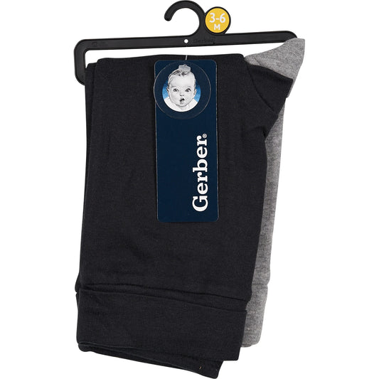 Gerber Pantalón Bebé, Paquete de 2, negro y gris