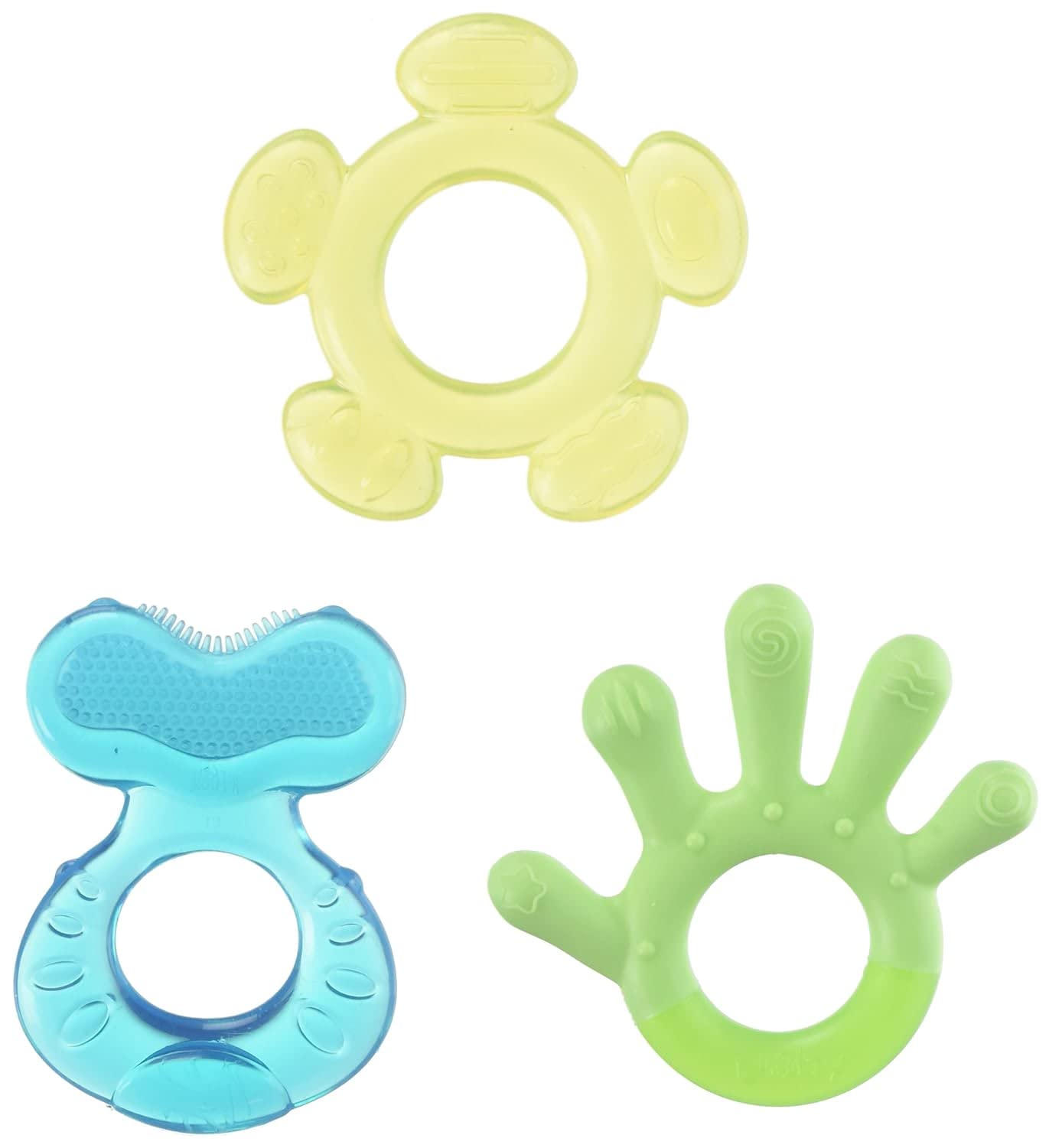 Set de 3 mordedores calmantes Nuby de 3 pasos para niño | 3+ meses