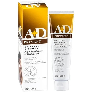 Ungüento para la dermatitis del pañal A + D, protector para bebés con vitaminas A y D - 4 oz