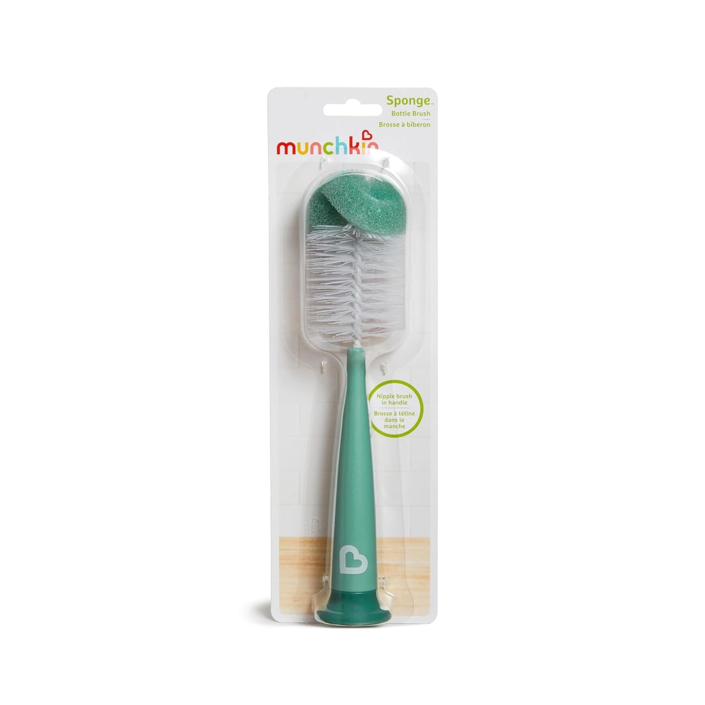 Cepillo para biberones Munchkin Sponge, diseño moderno, color verde