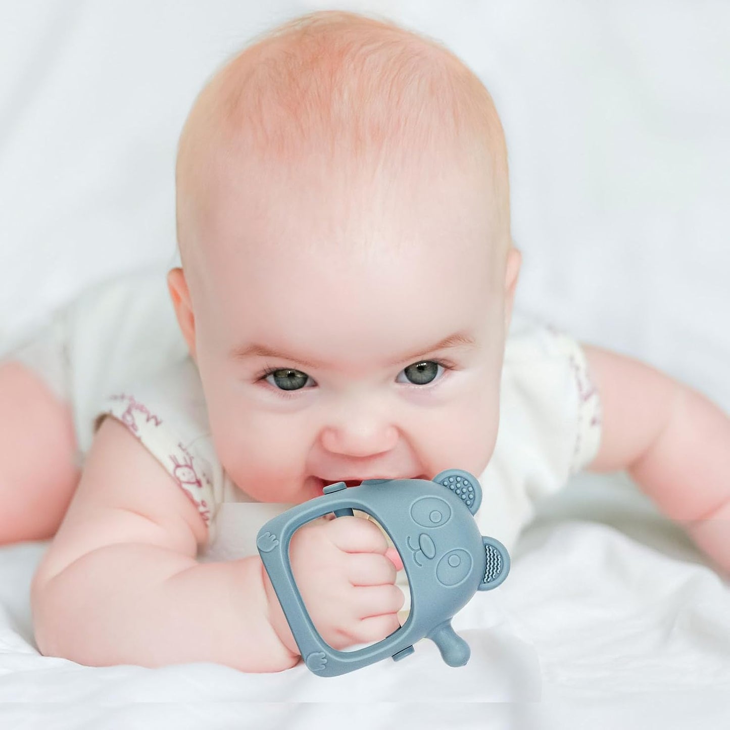 Set de 3 juguetes para la dentición del bebé, manopla de silicona sin BPA