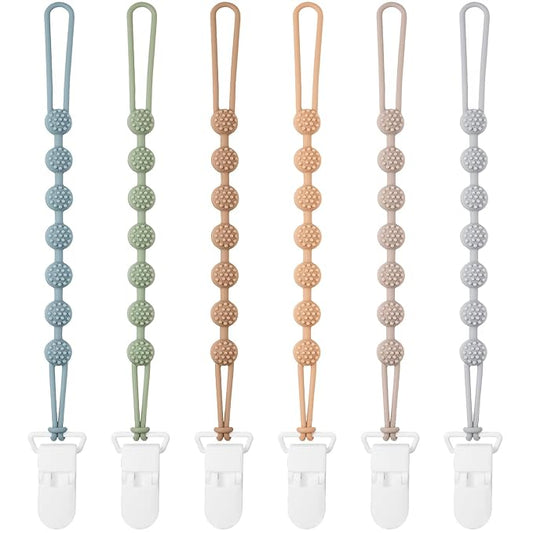 Clip para chupete de bebé, paquete de 6, multicolor