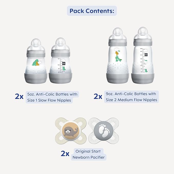 Set de alimentación MAM Feed & Soothe, para recién nacidos, incluye 6 piezas