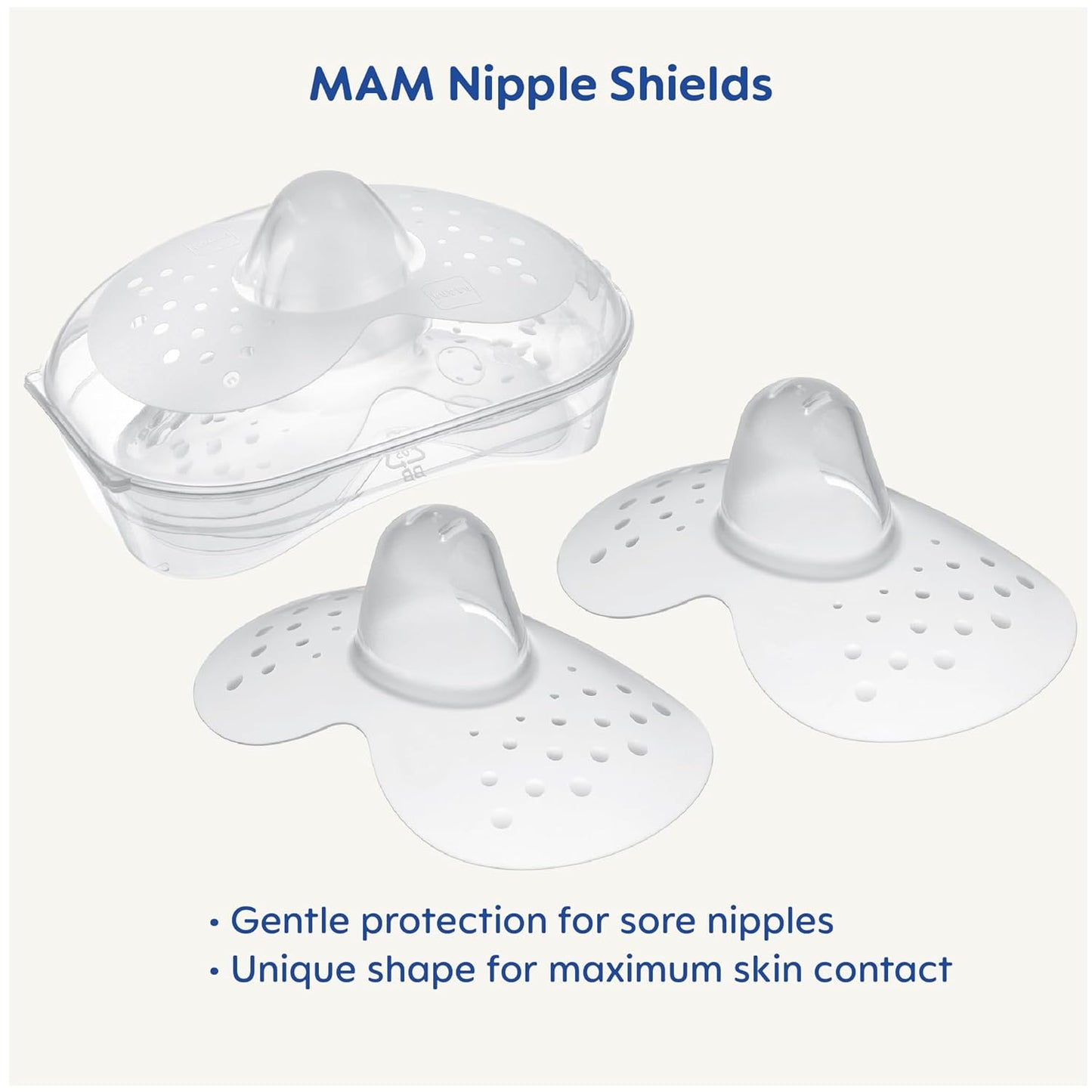 Protectores de pezones para lactancia MAM con estuche esterilizador, tamaño 1 pequeño (17 mm)
