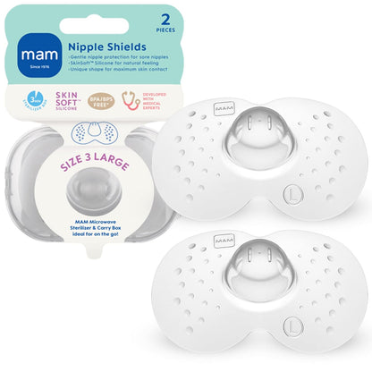 Protectores de pezón MAM para lactancia materna, tamaño Large (23 mm)