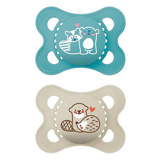 Chupetes MAM Original Matte 0-6 meses, azul/crema
