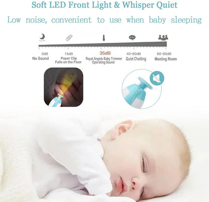 Lima de uñas eléctrica para bebé con luz LED